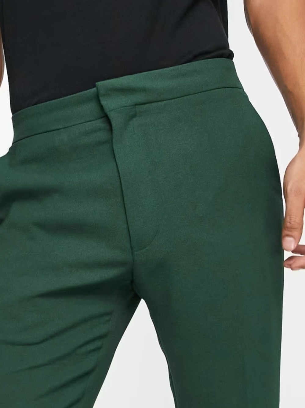 Asos Design Men's Skinny Flare Suit Pants Tailored Forest Green 28x30 - Picture 8 of 14